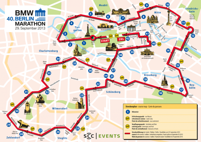 Streckenführung Berlin Marathon VOSLOG